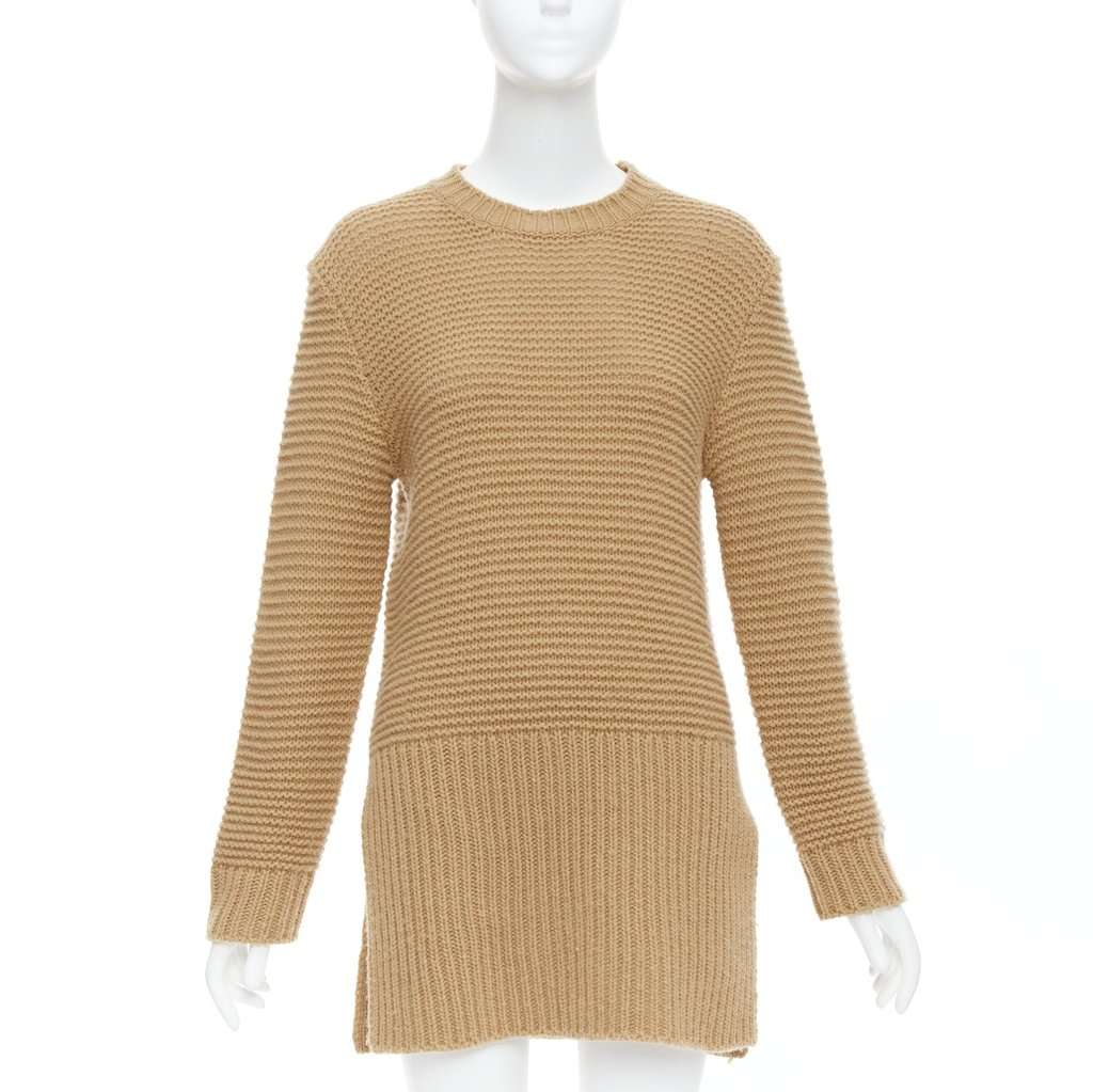 Marni Contrasting Ribbed Sweater Camel Wool Never worn - Inside View