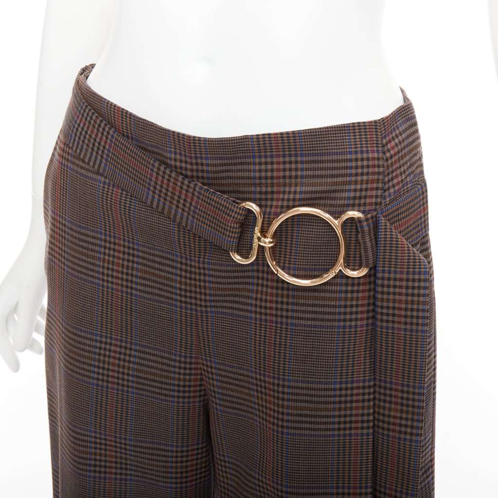 Monse Checkered Wide Pants Brown Wool Very good condition - Back View