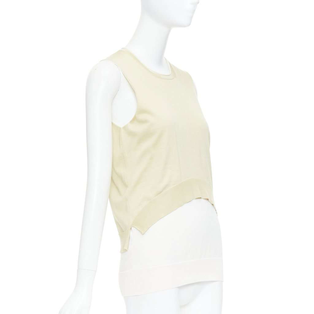 Celine Layered Knitted Top Ecru Silk Very good condition - Inside View