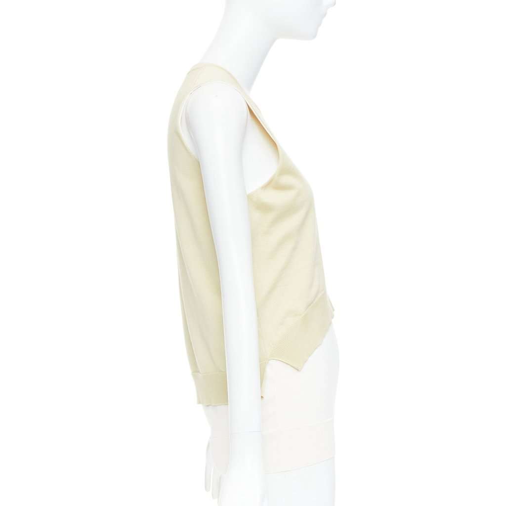 Celine Layered Knitted Top Ecru Silk Very good condition - Model View