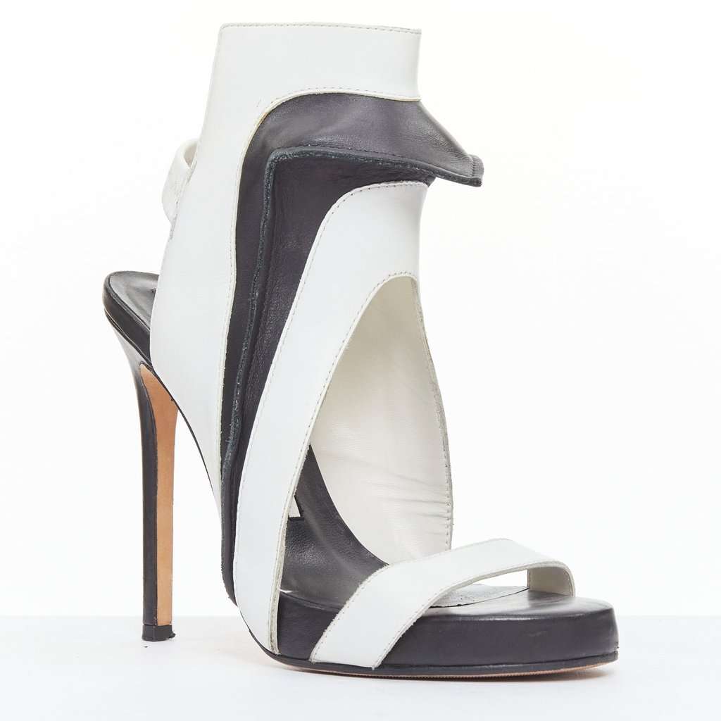 Camilla Skovgaard Ridged Cutout Sandals Black Leather Very good condition - Back View