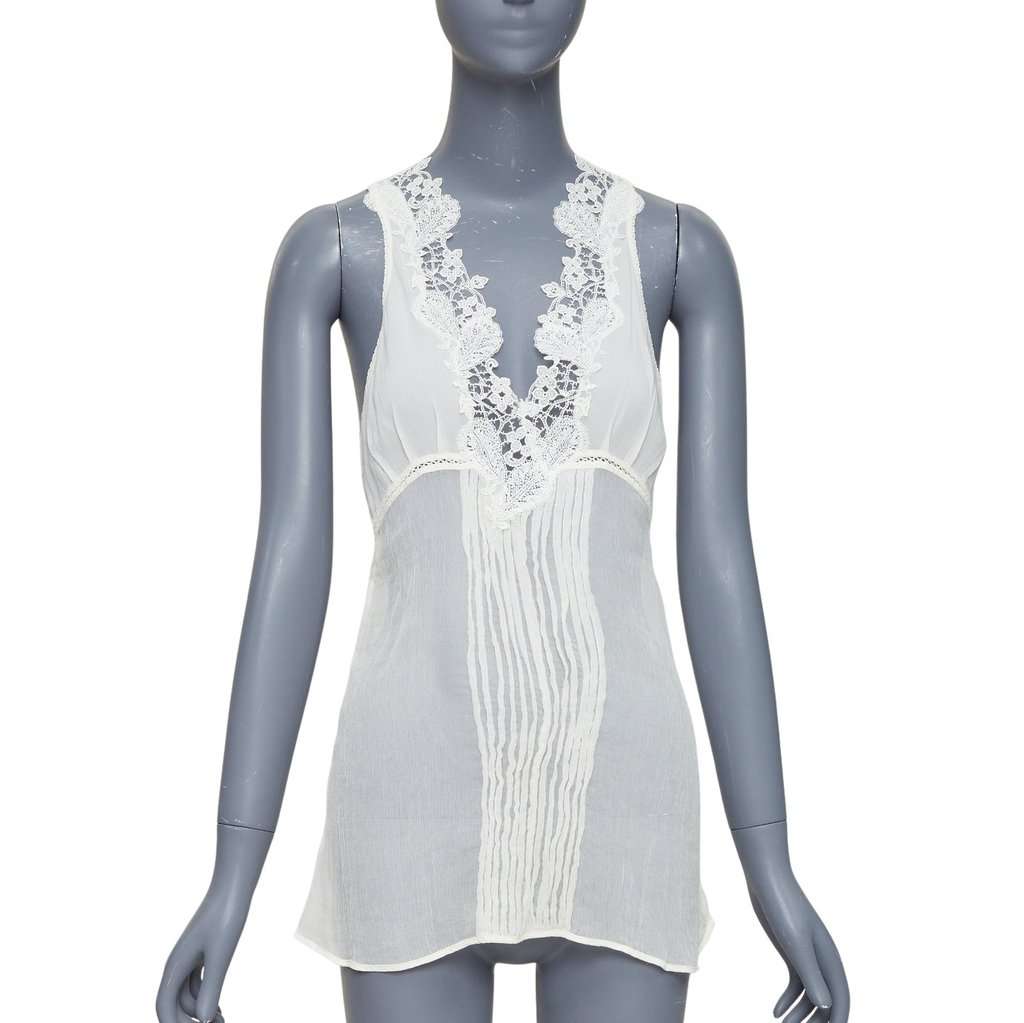 La Perla Ecru Silk Top Ecru Silk Very good condition - Front View