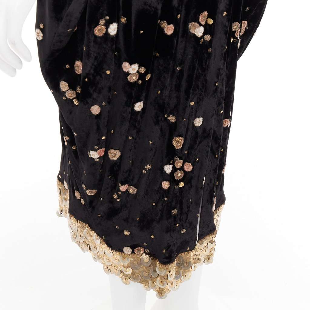 Sabyasachi Black Velvet Dress Black Velvet Very good condition - Back View