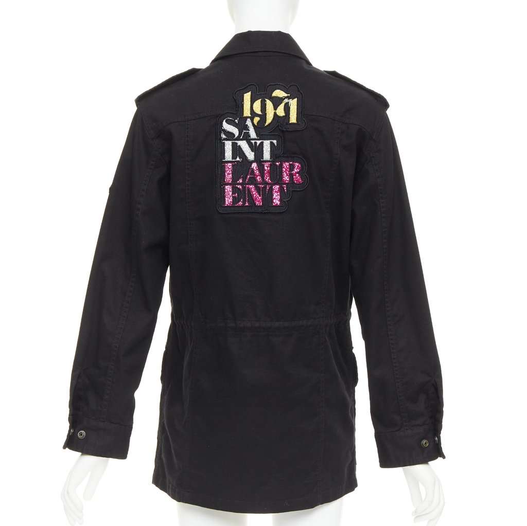 Saint Laurent Black Cotton Coat Black Cotton Good condition - Front View