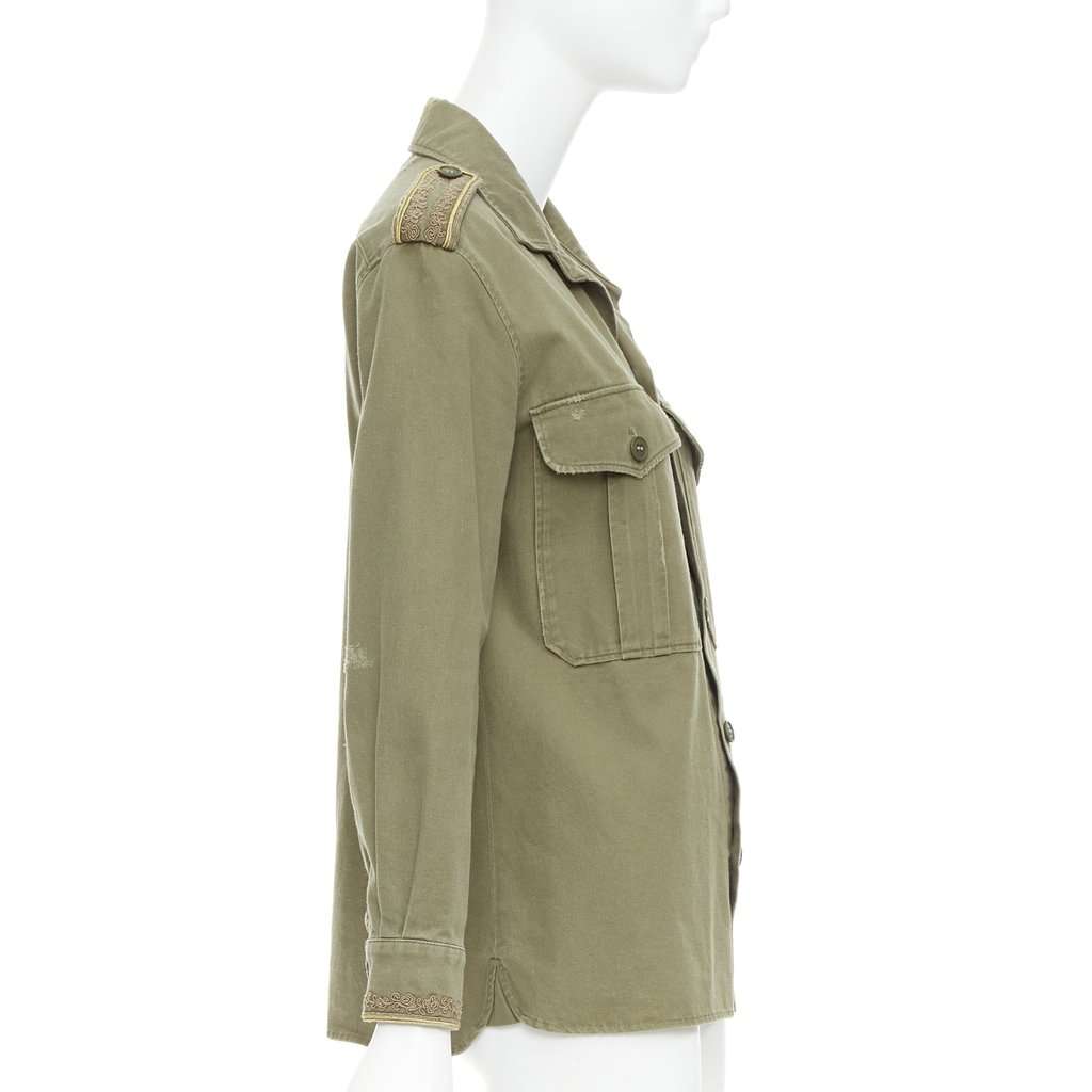 Saint Laurent Khaki Cotton Coat Khaki Cotton Very good condition - Model View