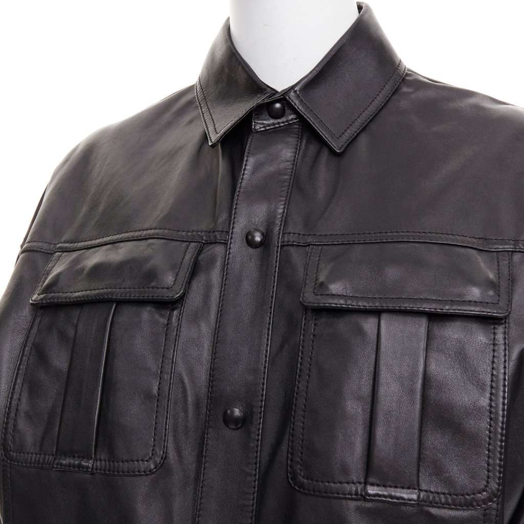 Saint Laurent Black Leather Dress Black Leather Very good condition - Back View