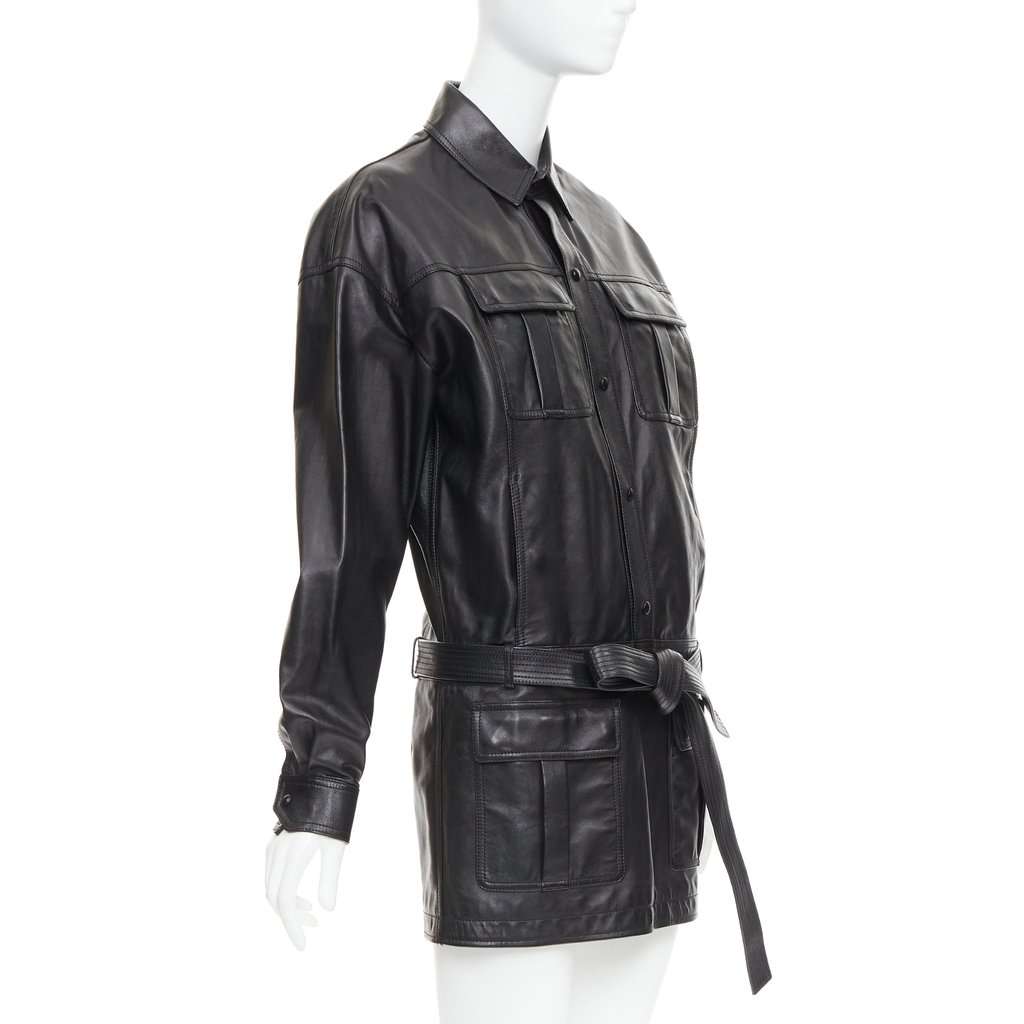 Saint Laurent Black Leather Dress Black Leather Very good condition - Inside View