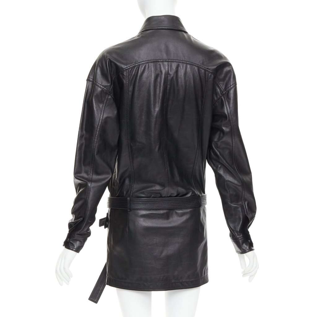 Saint Laurent Black Leather Dress Black Leather Very good condition - Box View