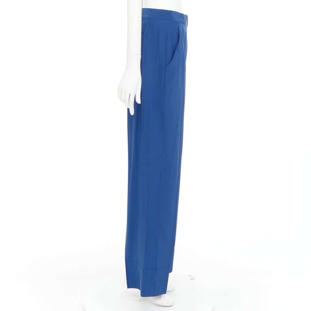Celine Blue Silk Trouser Blue Silk Very good condition - Model View