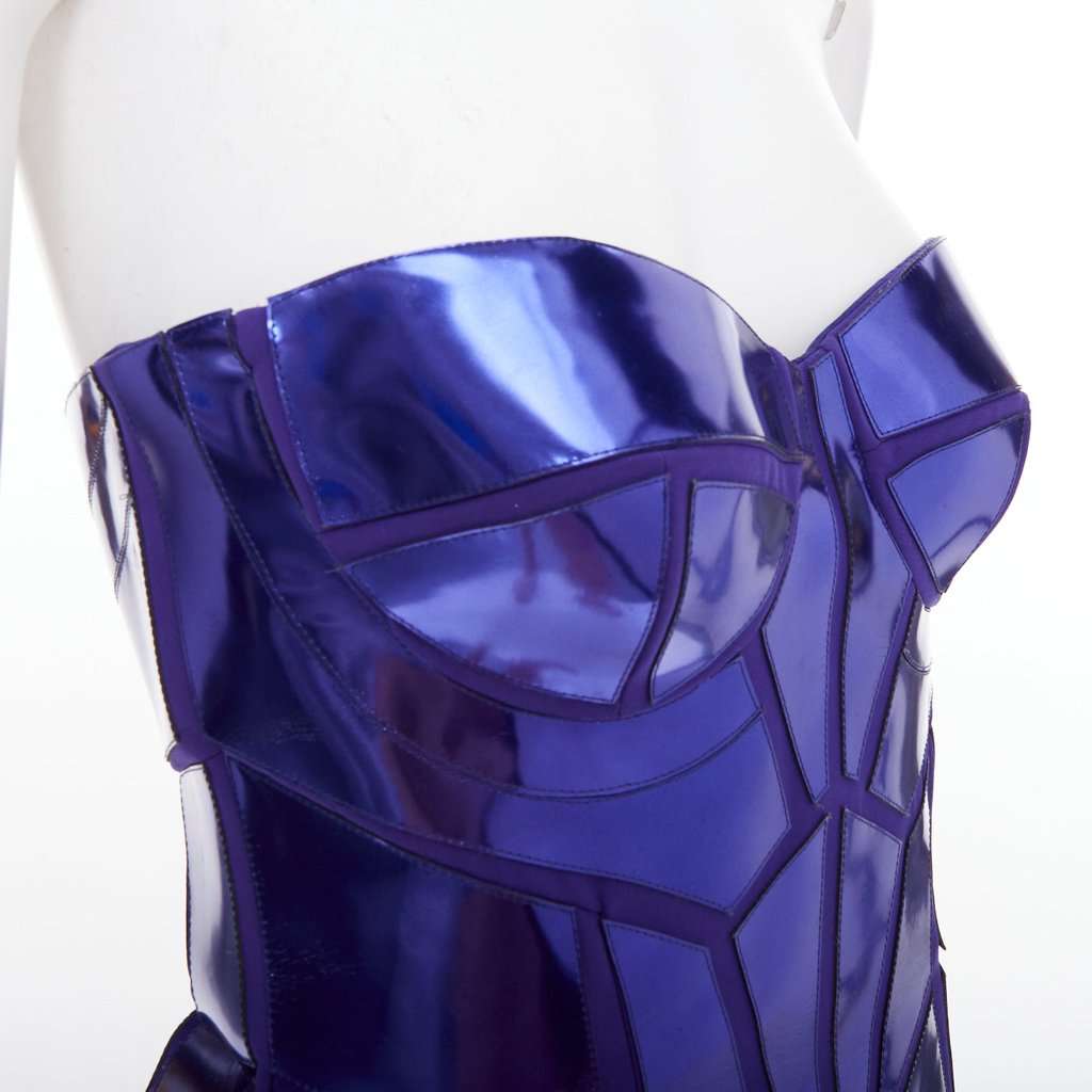 Versace Blue Silk Dress Blue Silk Fair condition - Back View