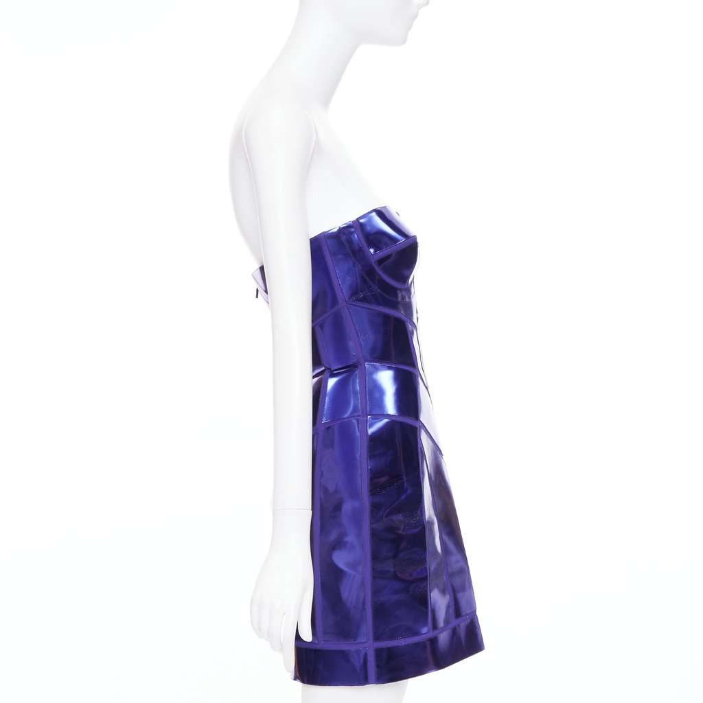 Versace Blue Silk Dress Blue Silk Fair condition - Model View