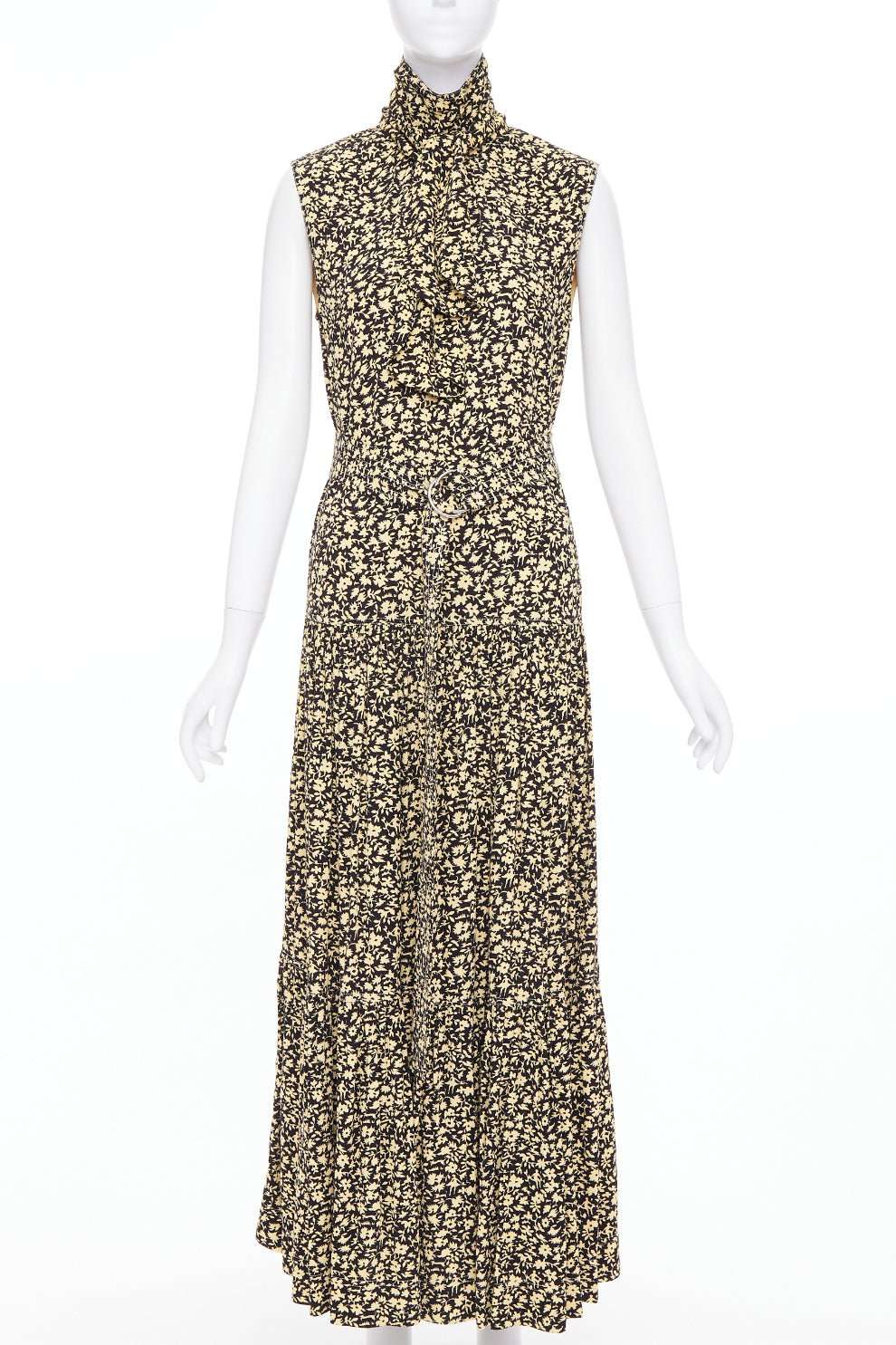 Celine Yellow Viscose Dress Yellow Viscose Very good condition - Front View