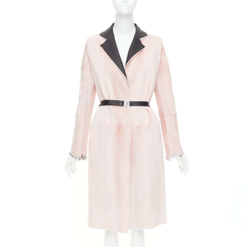 Celine Pink Leather Coat Pink Leather Very good condition - Front View