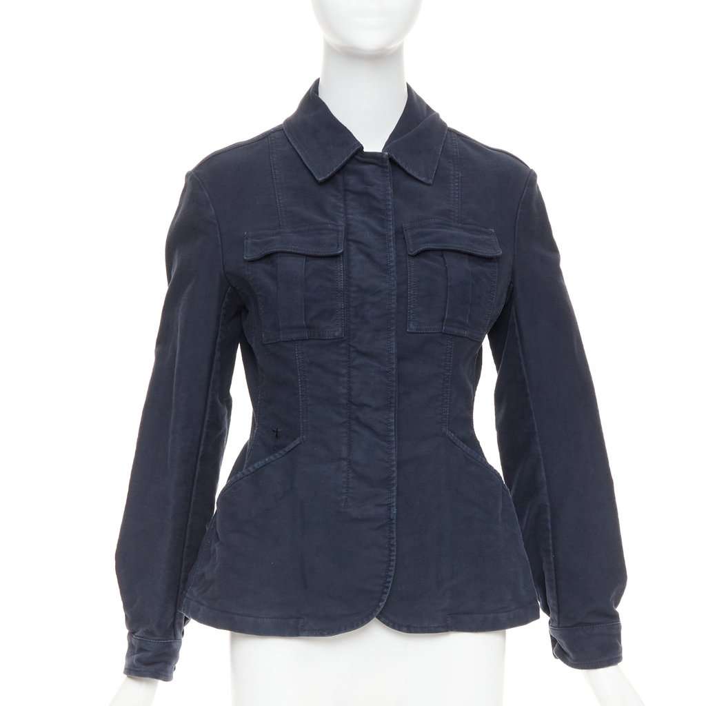 Dior Navy Cotton Coat Navy Cotton Very good condition - Front View