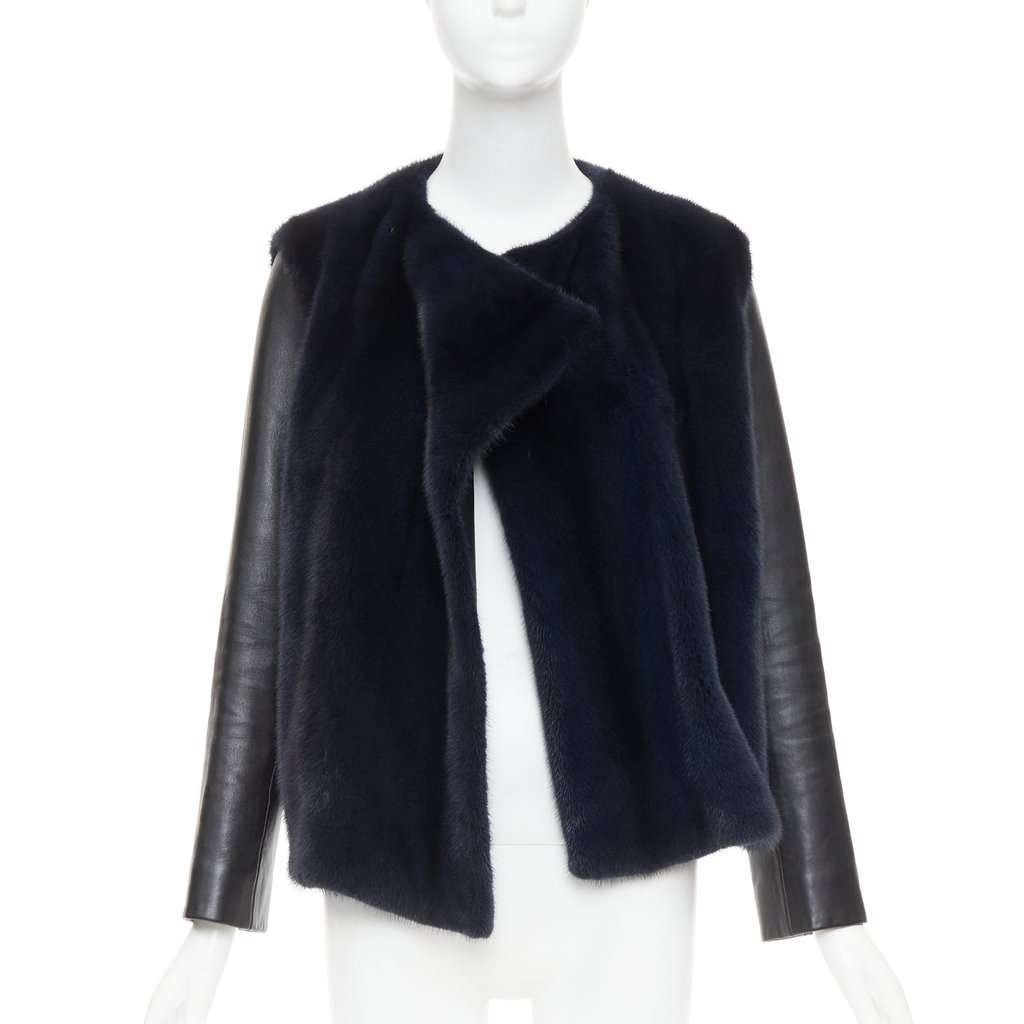 Dior Black Fur Leather Jacket Black Fur Very good condition - Inside View