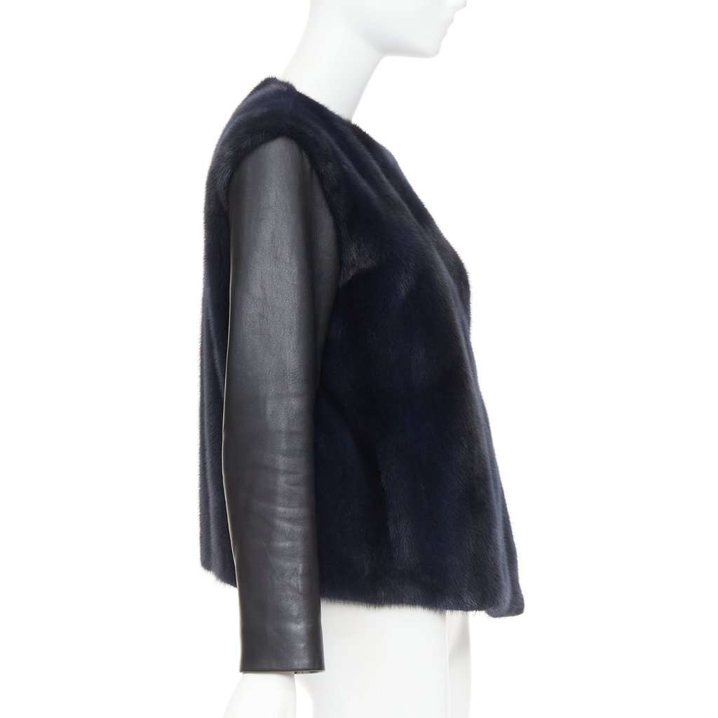 Dior Black Fur Leather Jacket Black Fur Very good condition - Box View