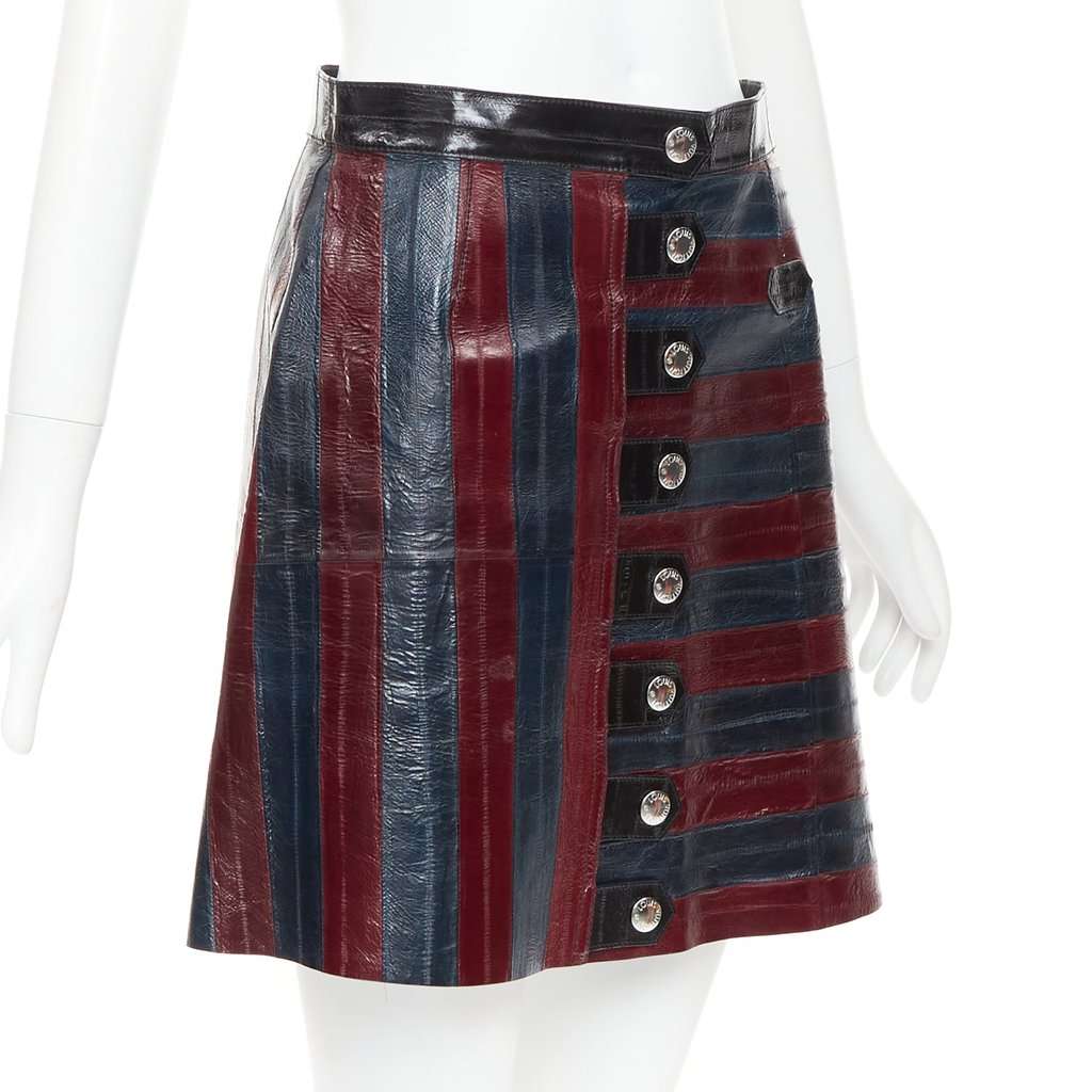 Louis Vuitton Burgundy Leather Skirt Burgundy Leather Very good condition - Inside View