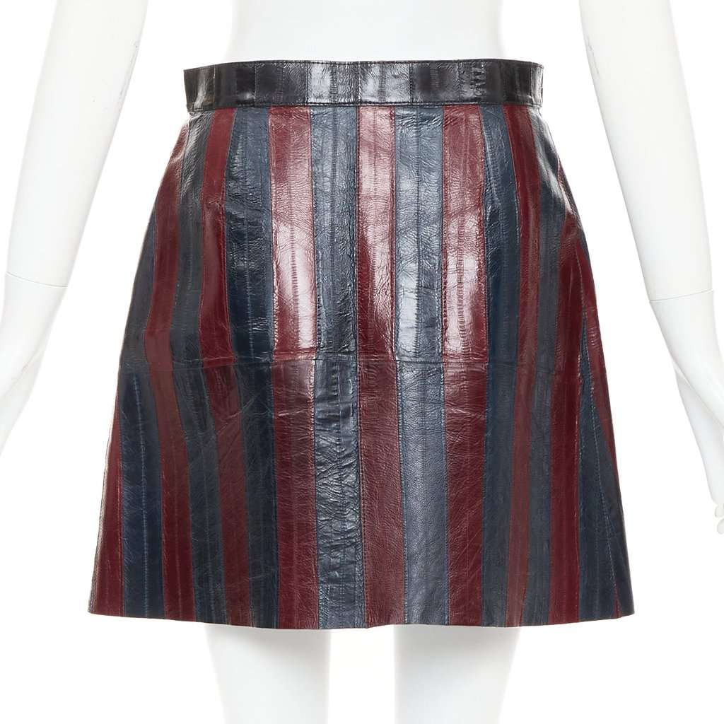 Louis Vuitton Burgundy Leather Skirt Burgundy Leather Very good condition - Box View