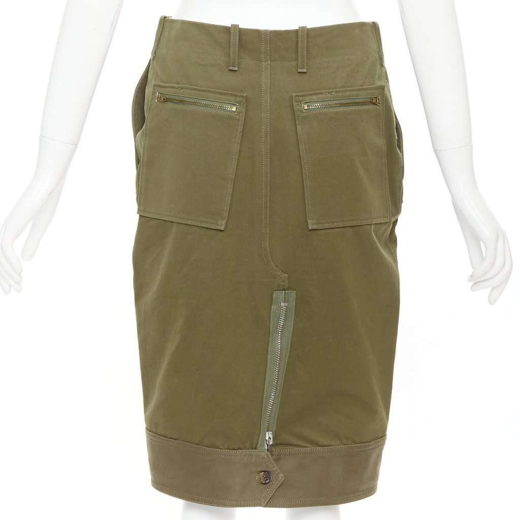 Celine Green Cotton Skirt Green Cotton Very good condition - Box View