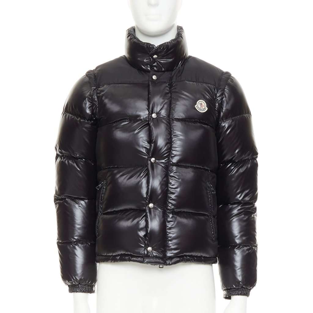 Moncler Black Polyamide Coat Black Polyamide Good condition - Front View