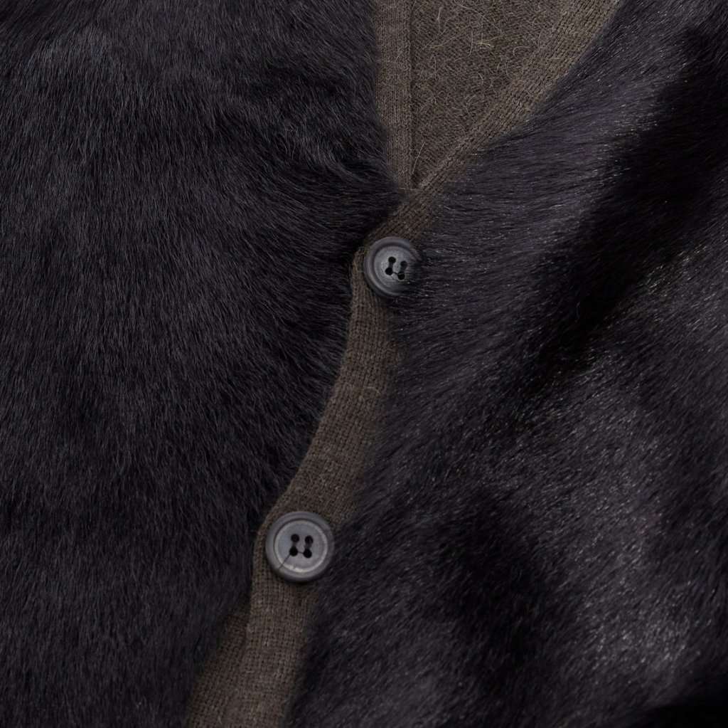 Lanvin Fur Panel Cardigan Black Never worn - Back View