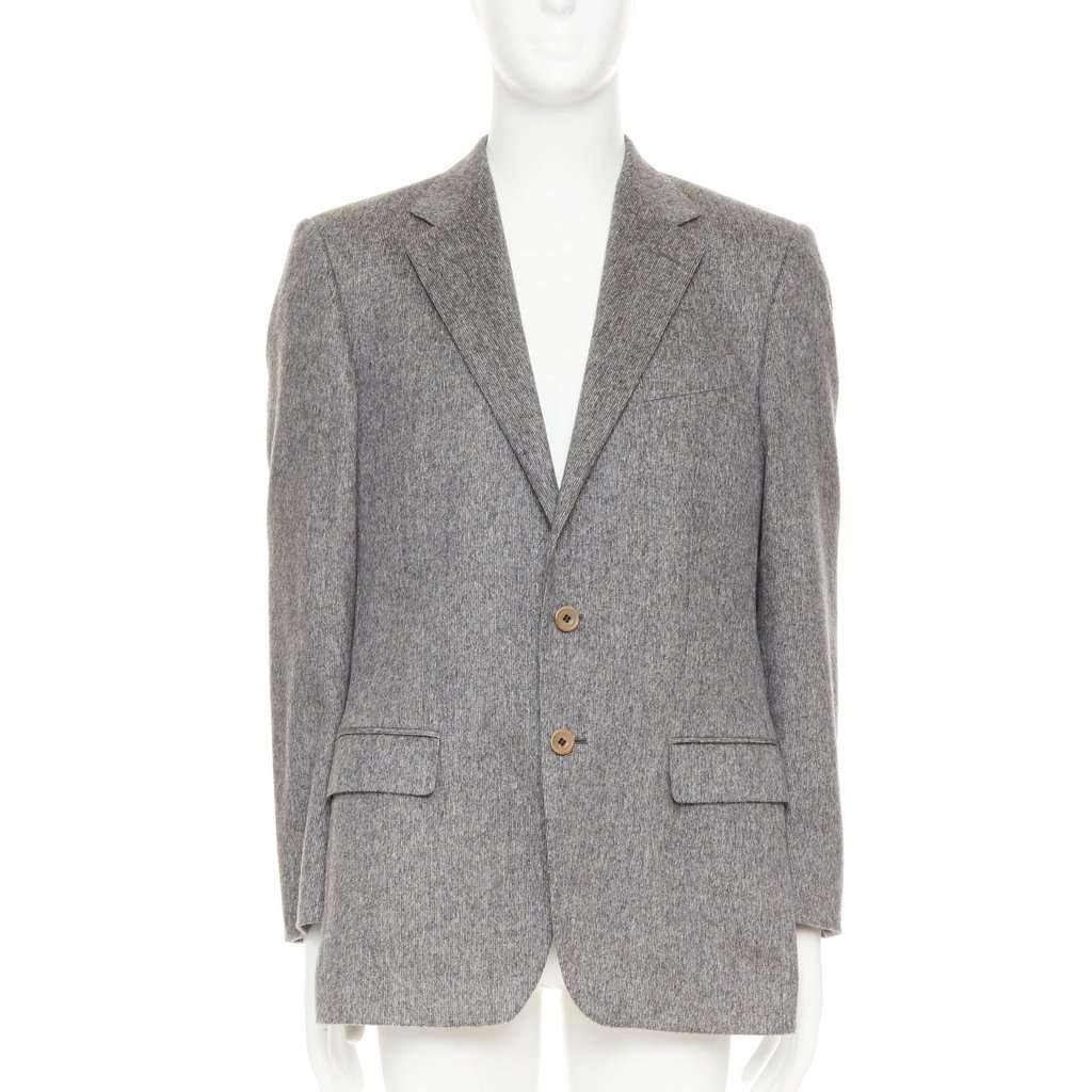 Versace Grey Cashmere Jacket Grey Cashmere Very good condition - Front View