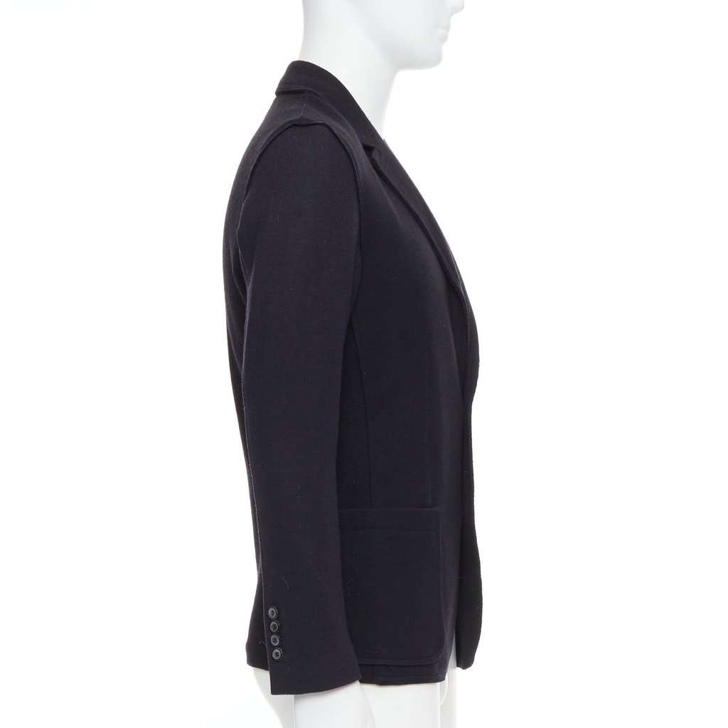 Lanvin Black Bicolour Blazer Black Wool Never worn - Model View