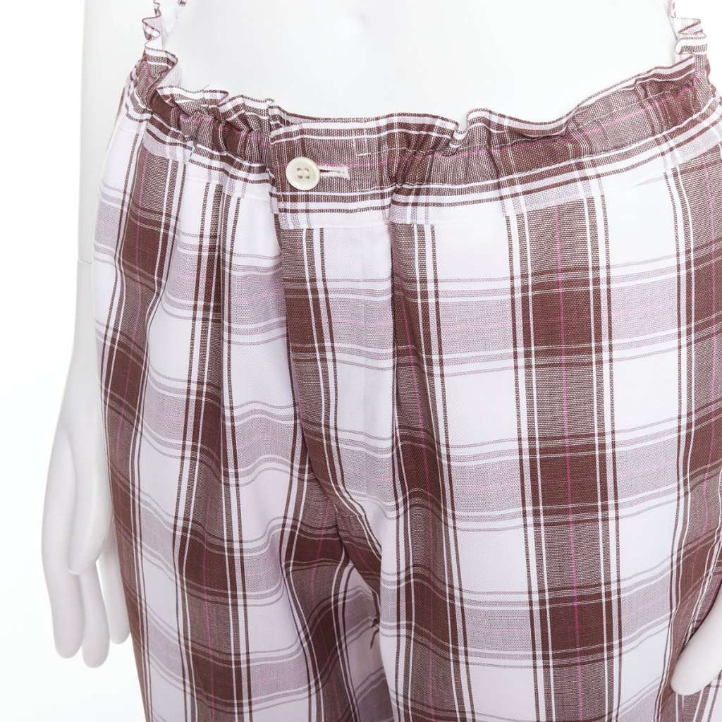 Comme Des Garcons Checkered Tapered Pants Brown Cotton Never worn, with tag - Back View