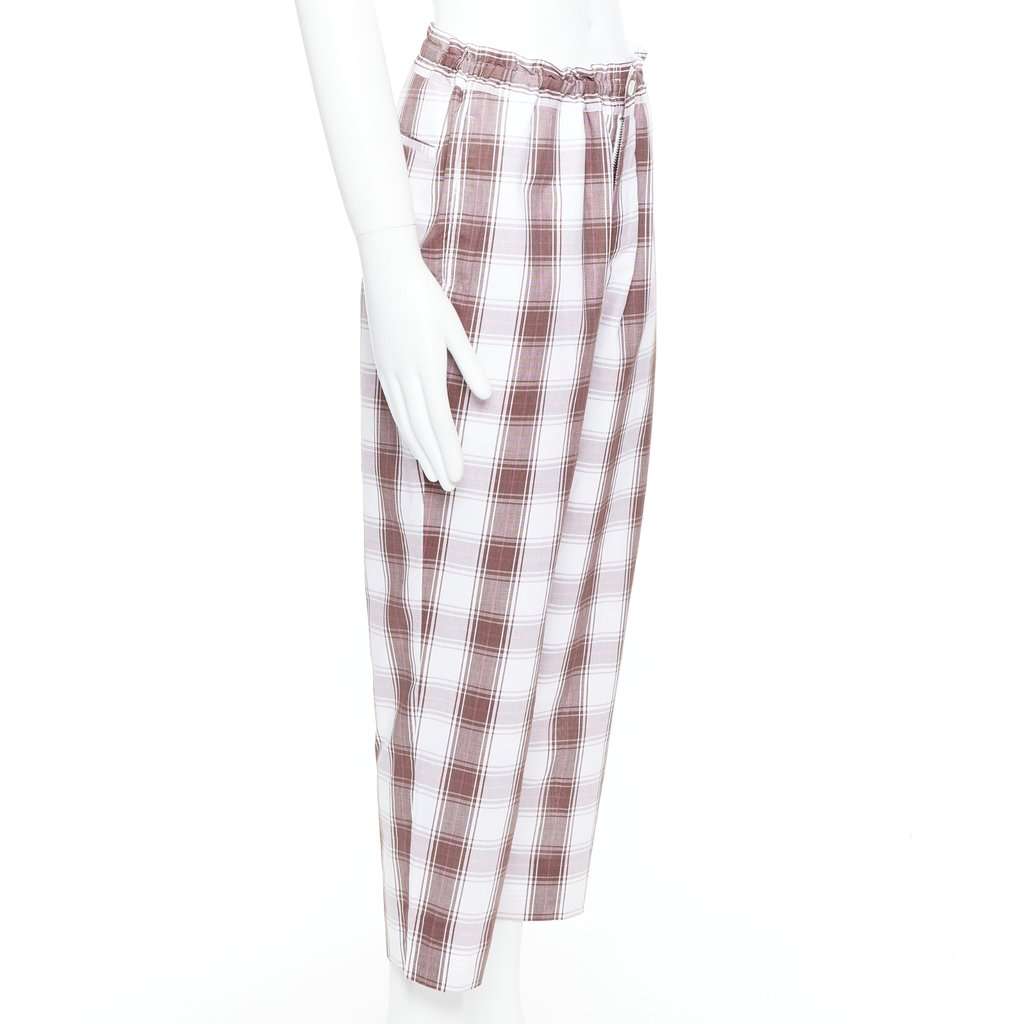 Comme Des Garcons Checkered Tapered Pants Brown Cotton Never worn, with tag - Inside View