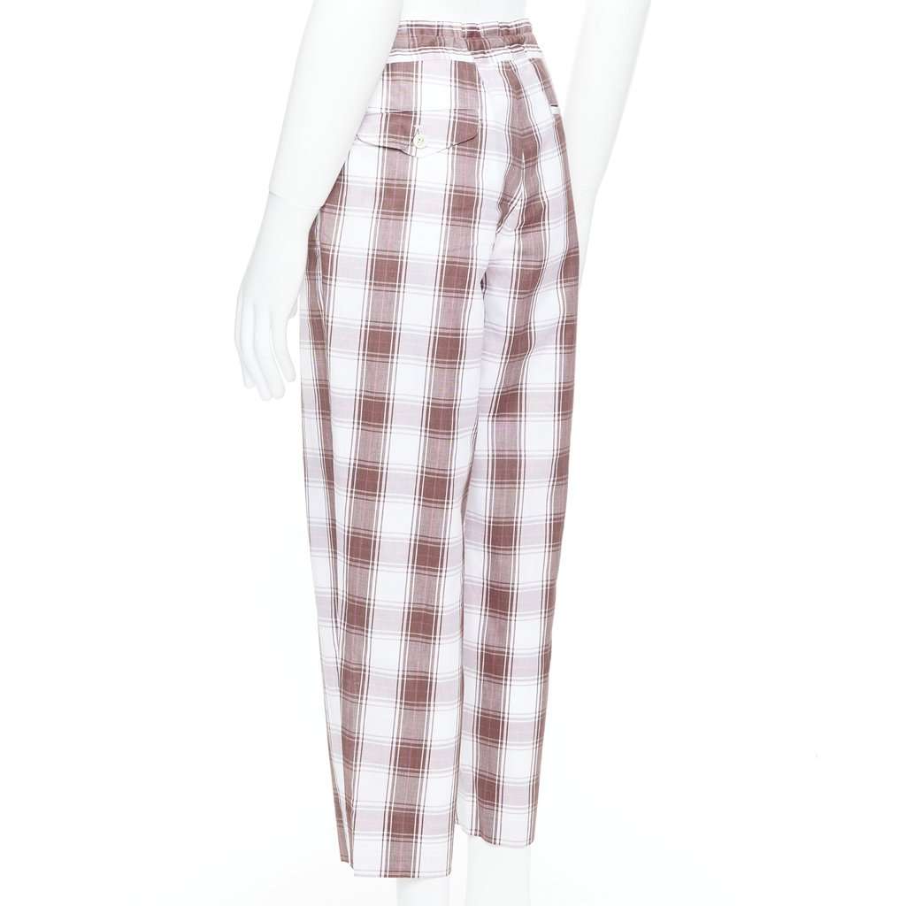 Comme Des Garcons Checkered Tapered Pants Brown Cotton Never worn, with tag - Box View