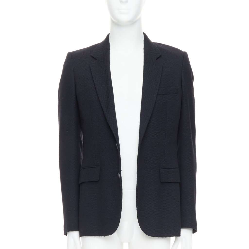 Maison Martin Margiela Navy Padded Boxy Blazer Navy Wool Fair condition - Front View