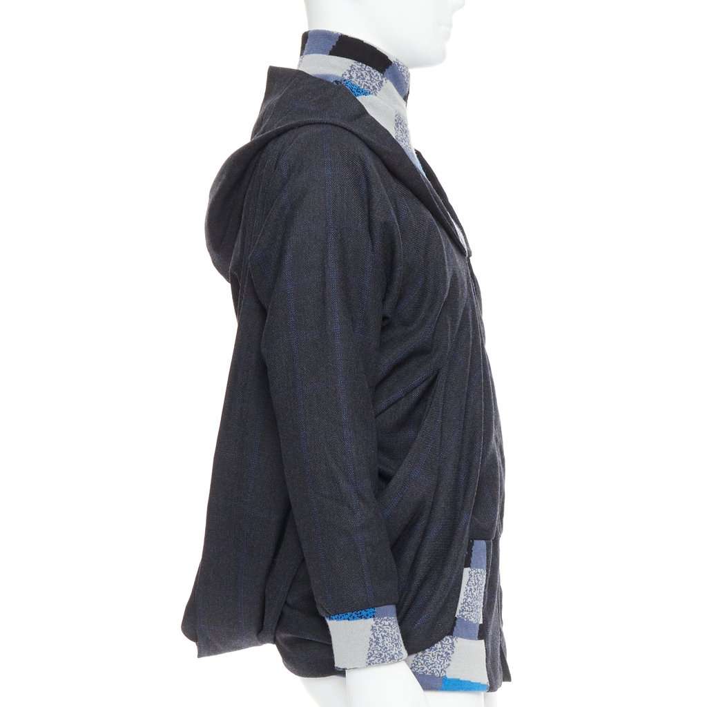 Unsigned Geometric Wool Jacket Blue Wool Very good condition - Box View