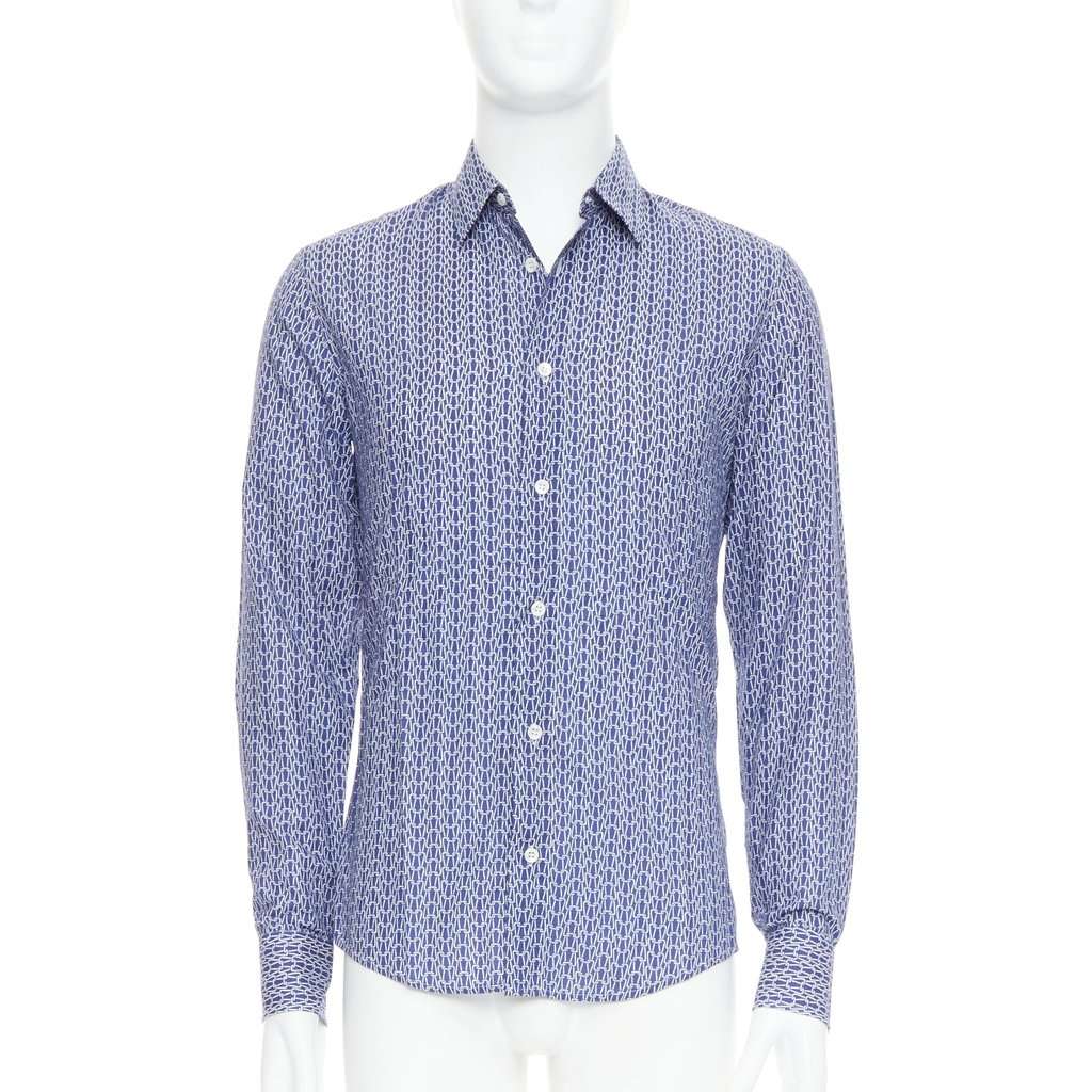 Maison Martin Margiela Knitted Dress Shirt Blue Cotton Very good condition - Front View
