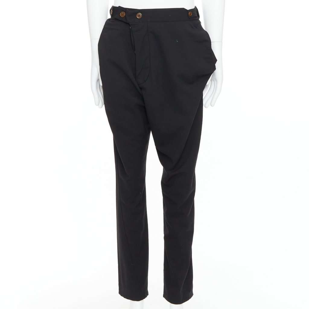 Vivienne Westwood Drop Crotch Pants Black Polyester Very good condition - Front View