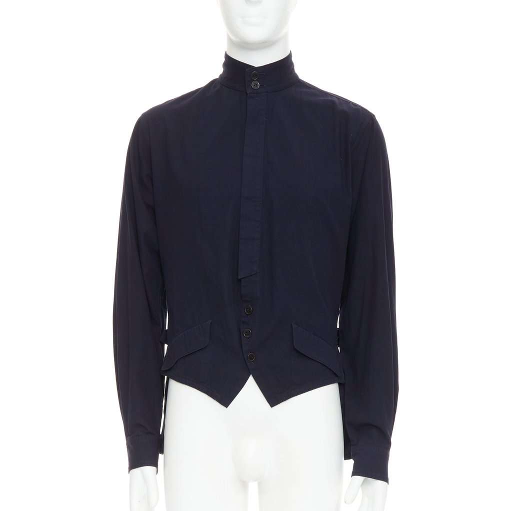 Yohji Yamamoto Navy Cotton Shirt Navy Cotton Good condition - Front View