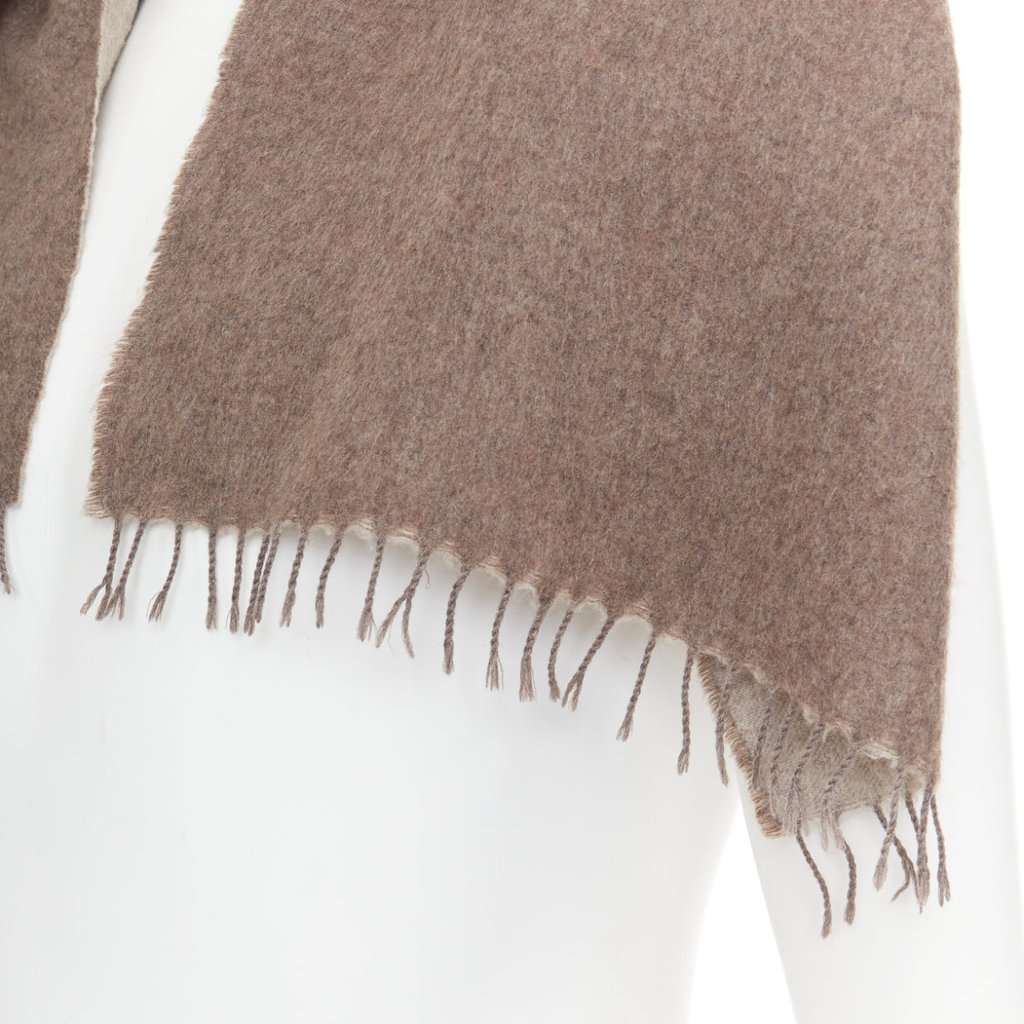 Hermès Brown Cashmere Pocket square Brown Cashmere Fair condition - Back View