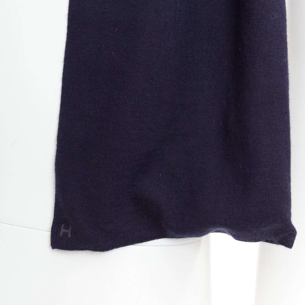 Hermès Navy Cashmere Pocket square Navy Cashmere Good condition - Back View