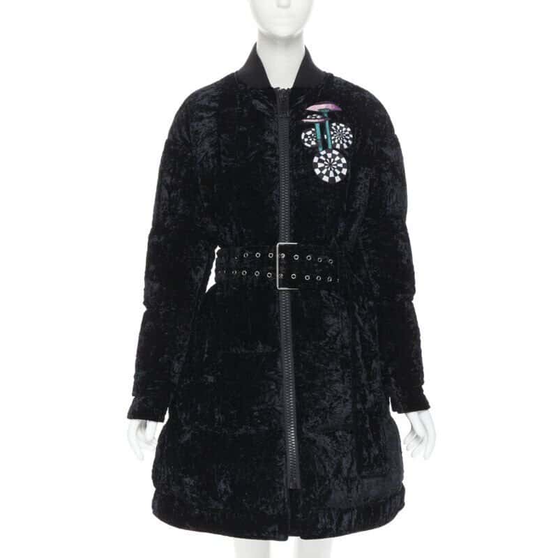 Versus Black Velvet Puffer Jacket Black Velvet Never worn, with tag - Front View