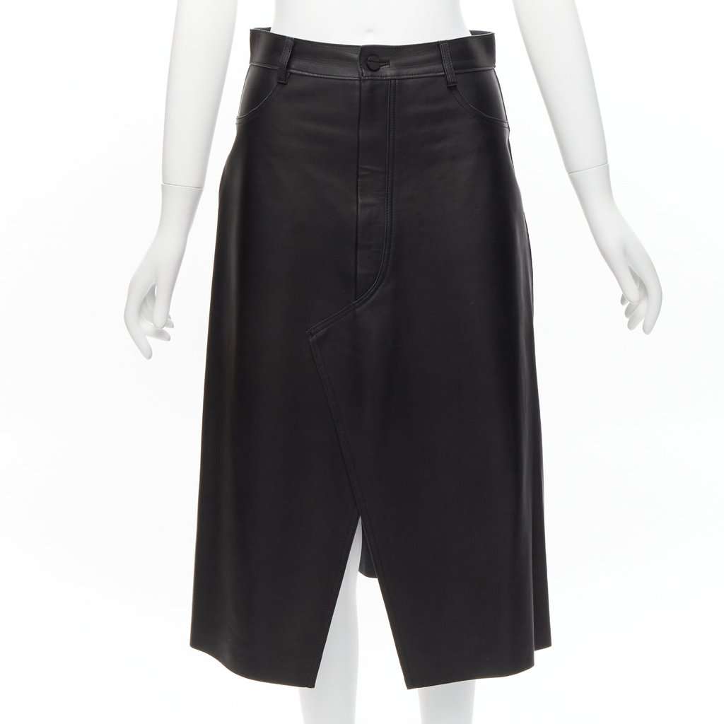 Dion Lee Leather Slit Skirt Black Leather Fair condition - Front View