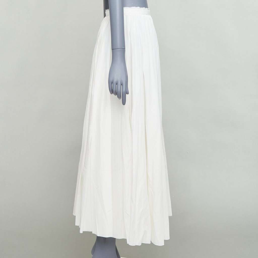 BAND OF OUTSIDERS Pleated Midi Skirt Ecru Silk Very good condition - Model View