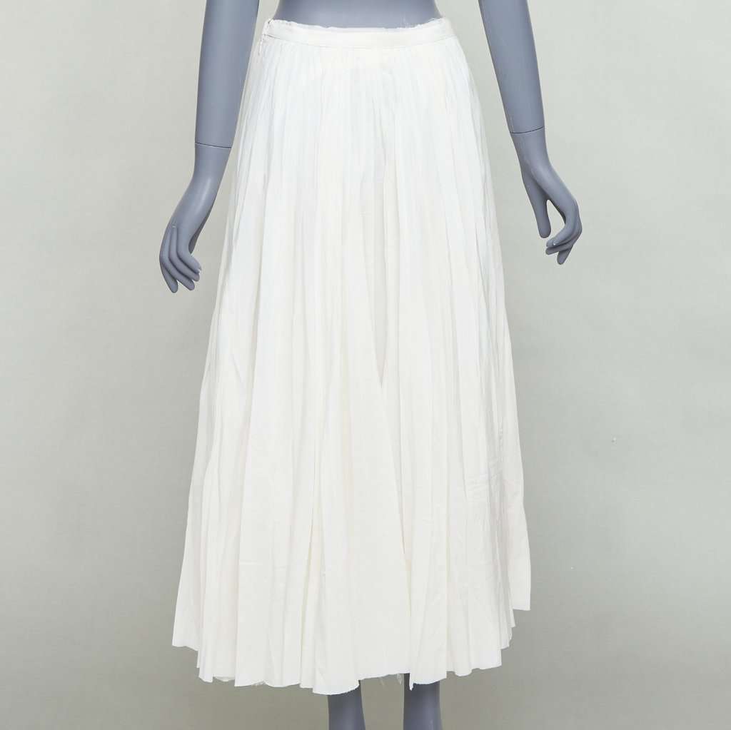 BAND OF OUTSIDERS Pleated Midi Skirt Ecru Silk Very good condition - Box View