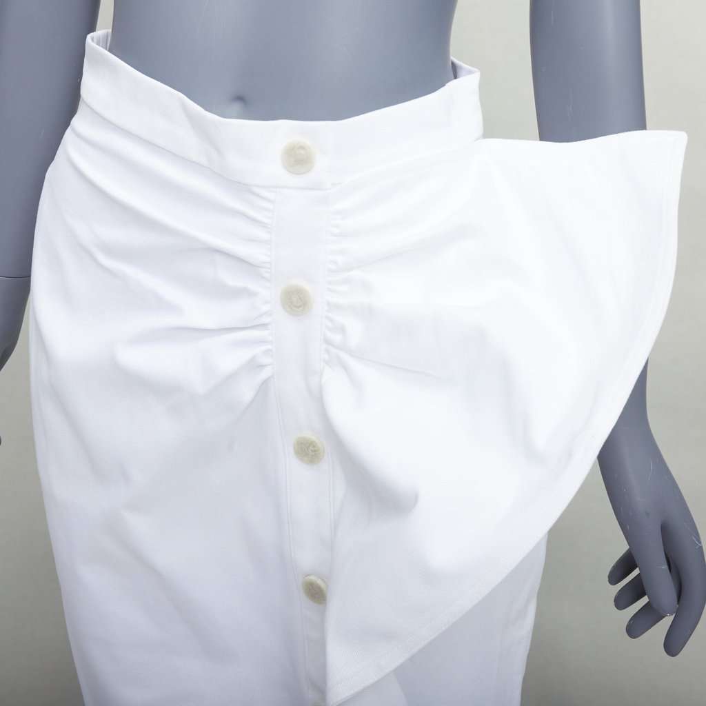 Max Mara Ruffle Button Skirt White Cotton Good condition - Back View