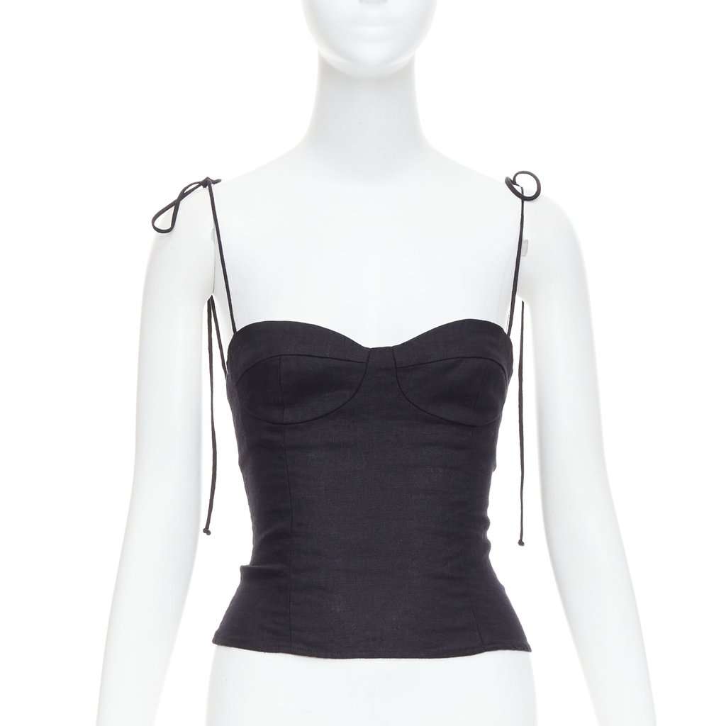 Reformation Set of Linen Tops Black Linen Very good condition - Front View