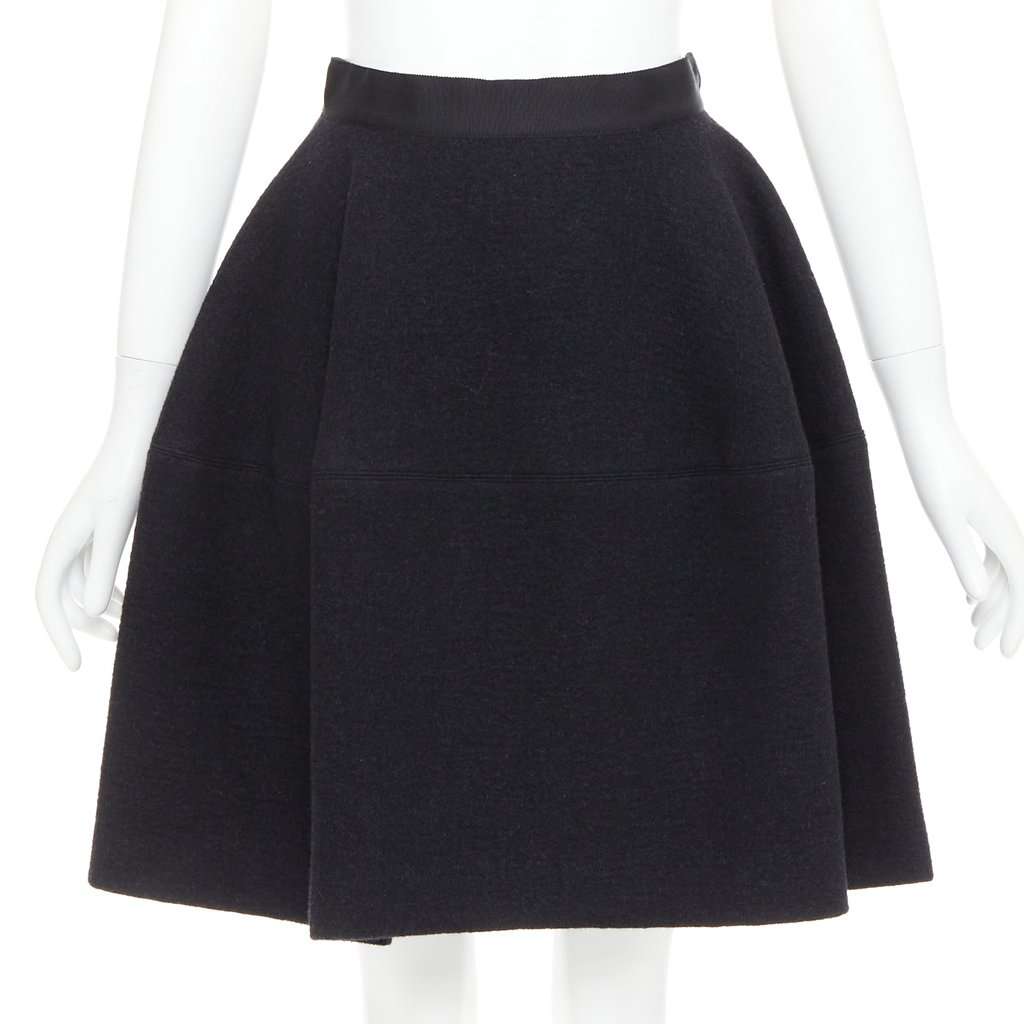 Lanvin Grey Wool Skirt Grey Wool Never worn, with tag - Front View