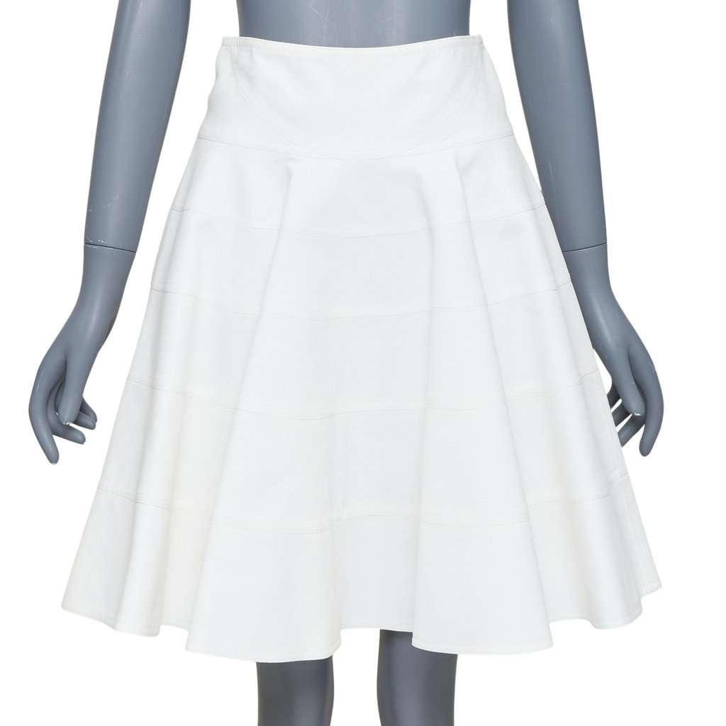 Alaïa Ecru Cotton Skirt Ecru Cotton Very good condition - Front View