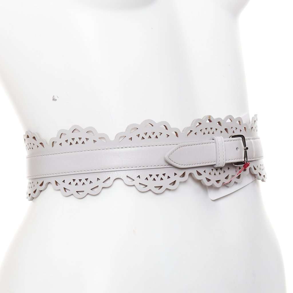 Alaïa Grey Leather Belt Grey Leather Very good condition - Back View
