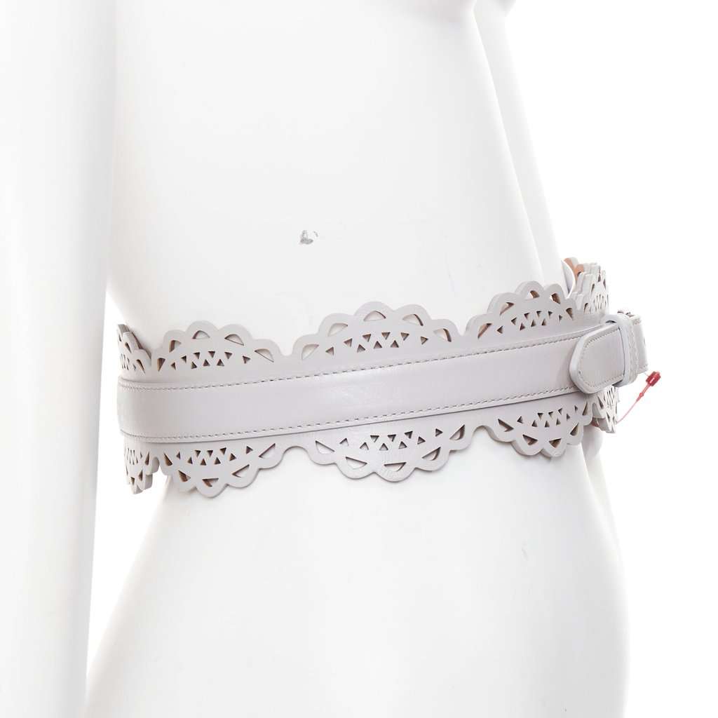 Alaïa Grey Leather Belt Grey Leather Very good condition - Inside View