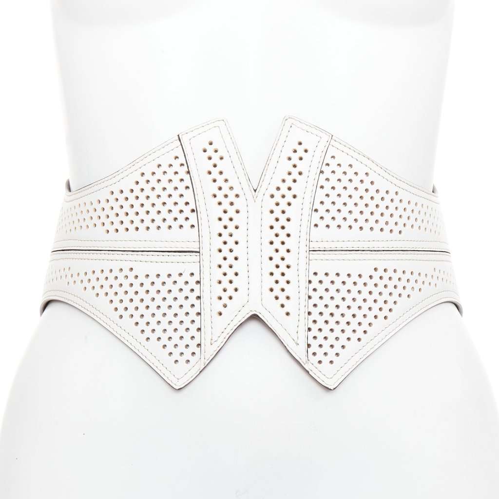 Alaïa White Leather Belt White Leather Good condition - Front View