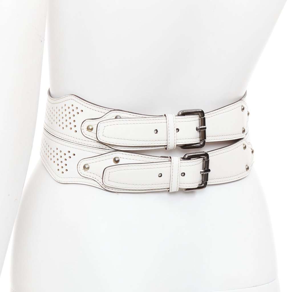 Alaïa White Leather Belt White Leather Good condition - Box View