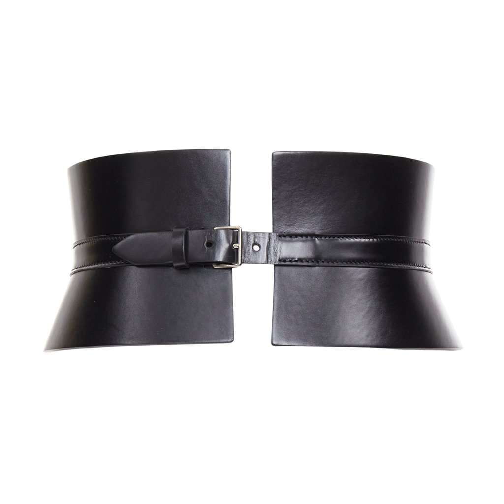 Alaïa Black Leather Belt Black Leather Very good condition - Front View